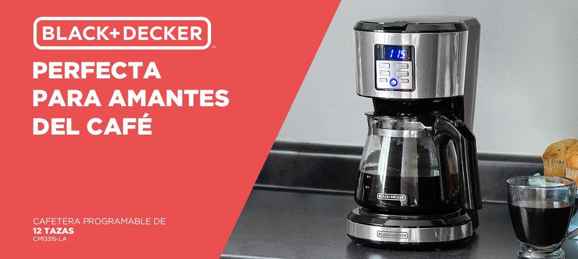 BLACK+DECKER Cafetera programable para 12 tazas, color negro : Hogar y  Cocina 