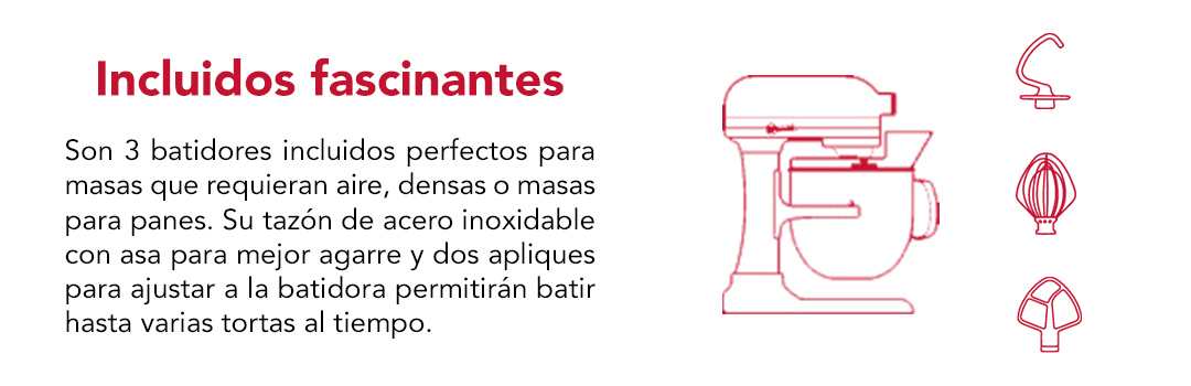 292131 Encuentra los Aditamentos que se venden por separado, para convertirla en el centro de tu hogar, son hasta 15 diferentes ya sea para moler carne o elaborar pasta desde cero, complétalos todos ya.