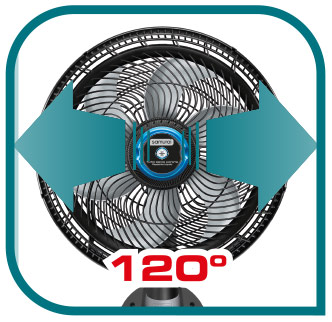 Oscilación horizontal de 120° para una mejor distribución de aire