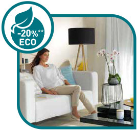Función ECO ahorra hasta el 20% de energía y disfrutas de sesiones largas de frescura