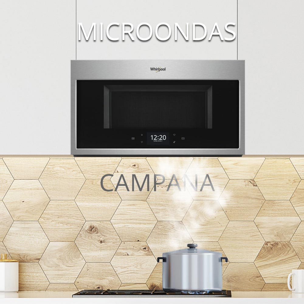 Horno microondas con campana extractora Whirlpool 492739 Con triple función. horno microondas, horno de convección y campana extractora.