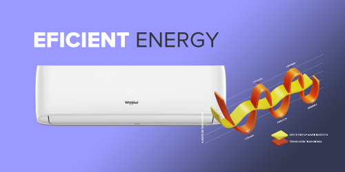 aire acondicionado Whirlpool 490454 Eficiencia energética con funcionamiento en baja potencia para ahorro de consumo.