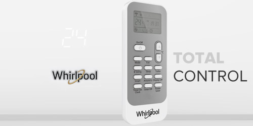 aire acondicionado Whirlpool 490454 Con Hidden Panel en el minisplit y control de mando a distancia con pantalla LCD.
