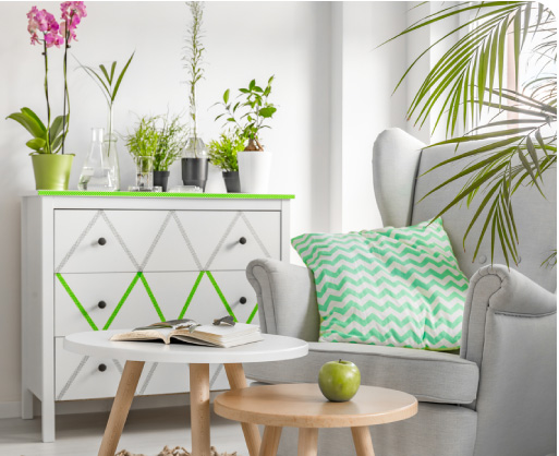 tener plantas en casa - sala con plantas