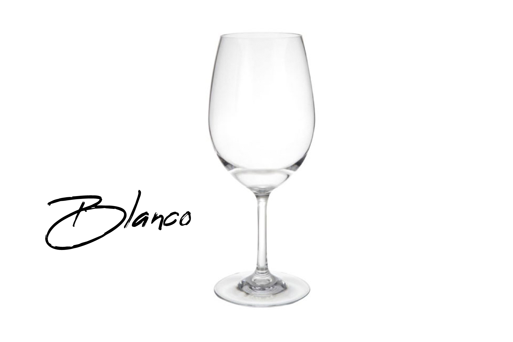 copa para vino blanco en fondo blanco