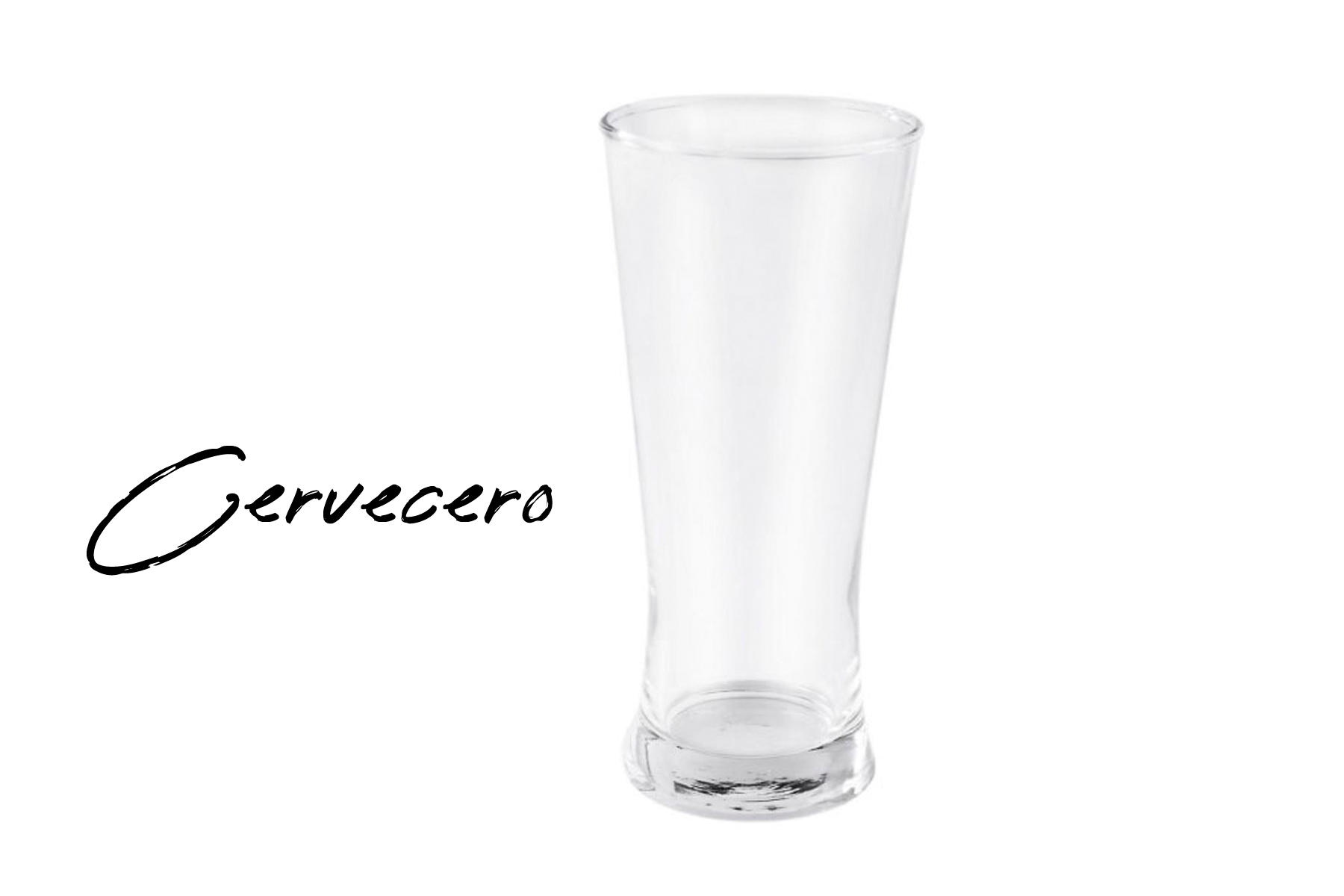 vaso cervecero en fondo blanco