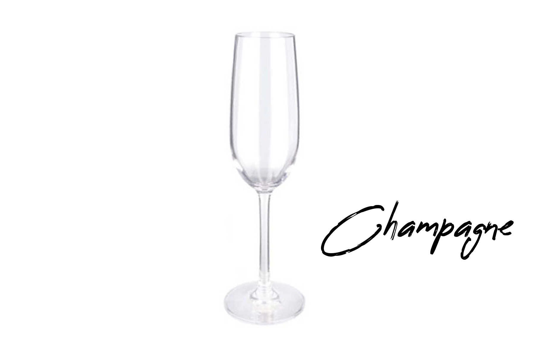 copa para champagne en fondo blanco