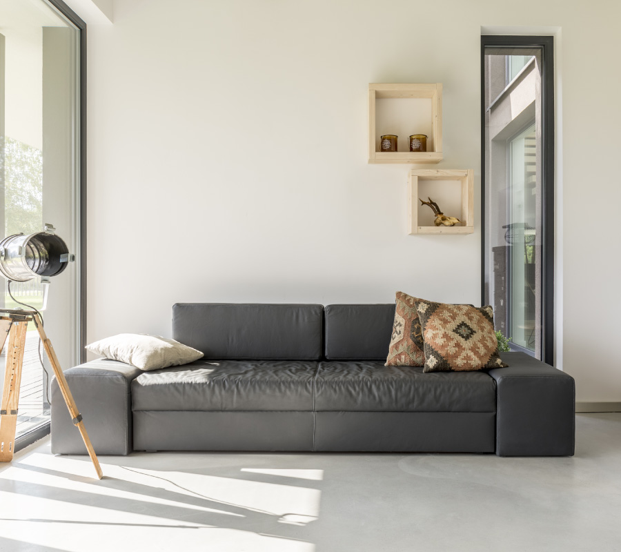 c�mo elegir un sofa - Sof� cama en cuero negro