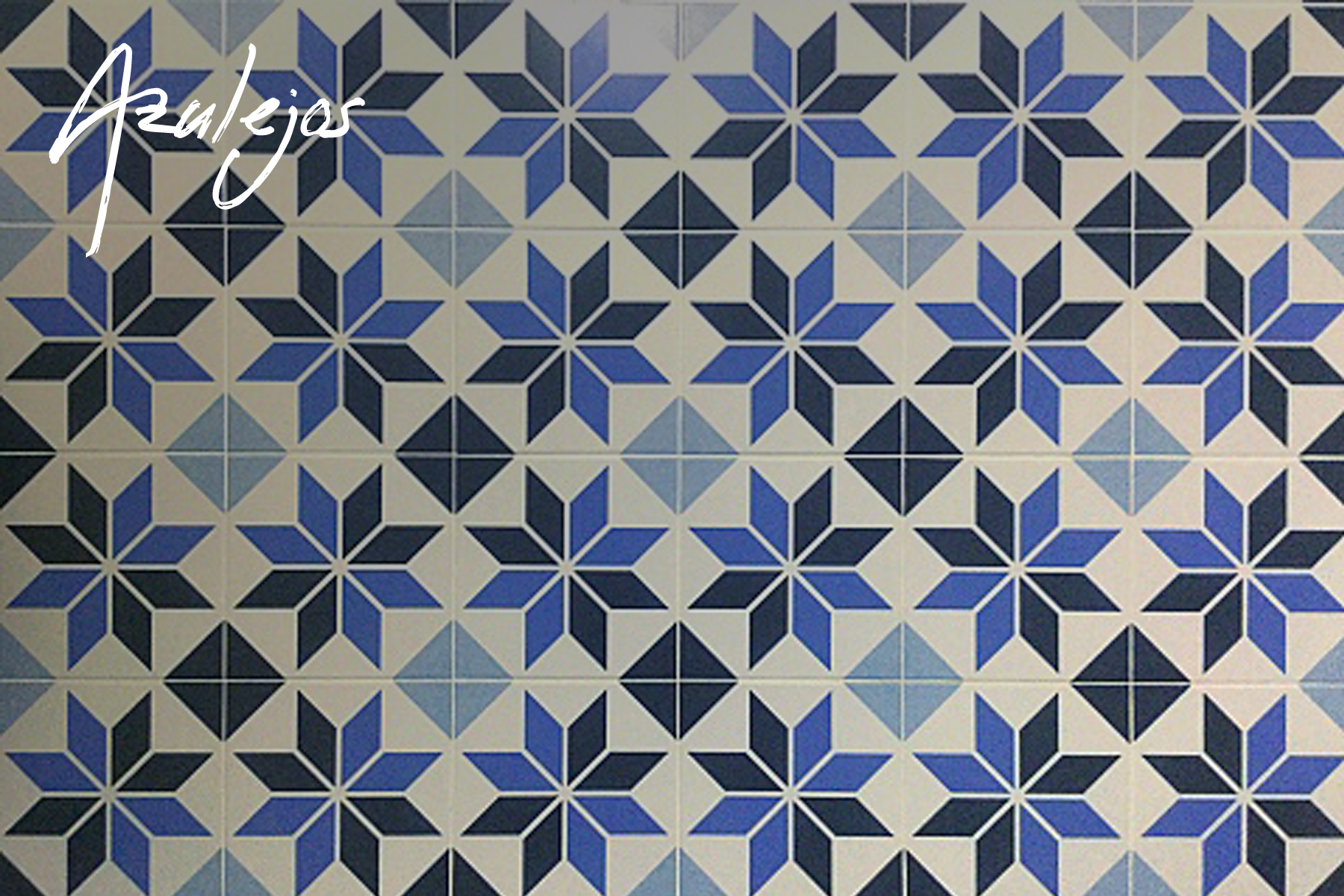 Azulejo en tonos azules y beige